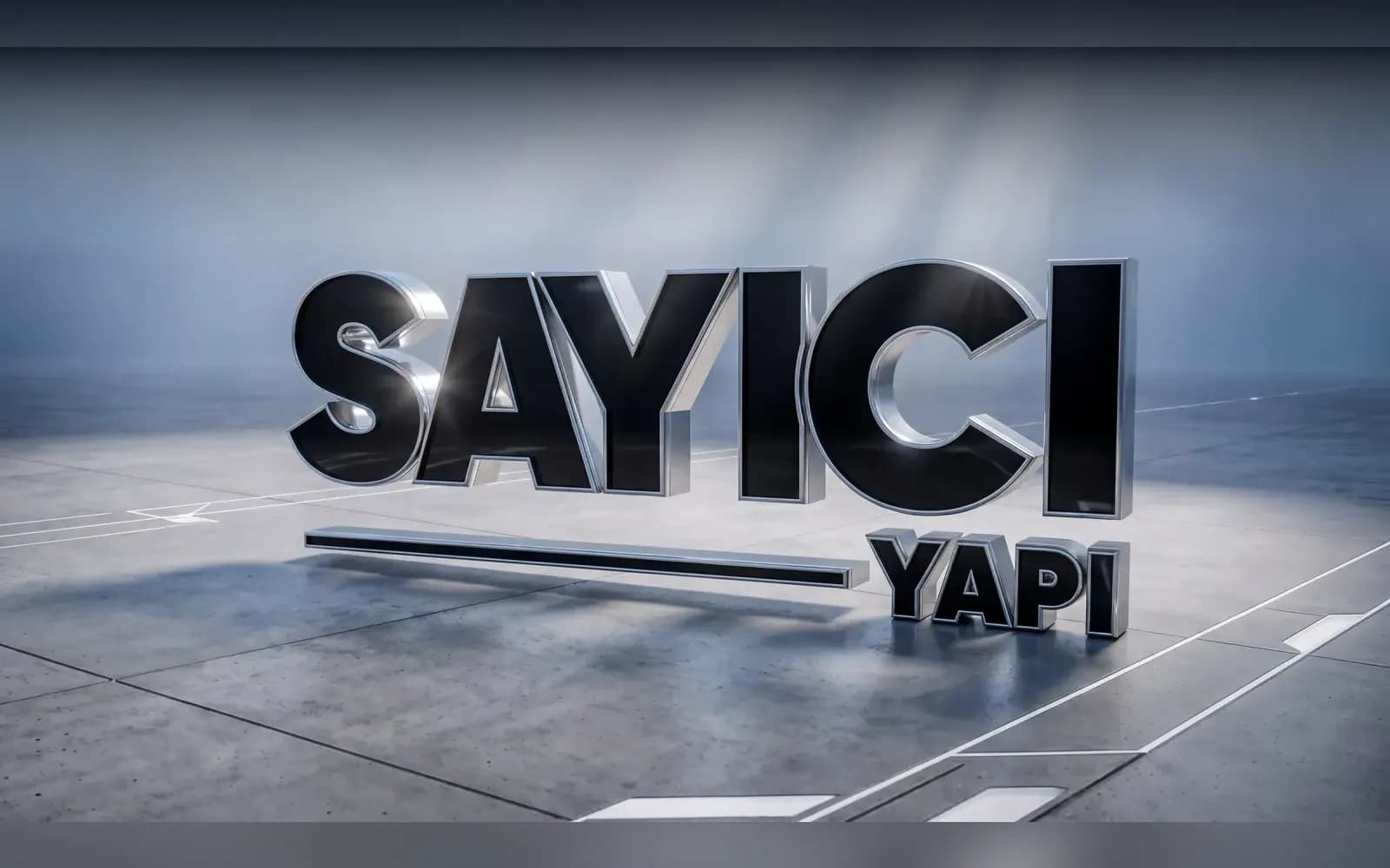 Sayıcı Yapı 3D logo sahnesi; kurumsal web sitesi işi