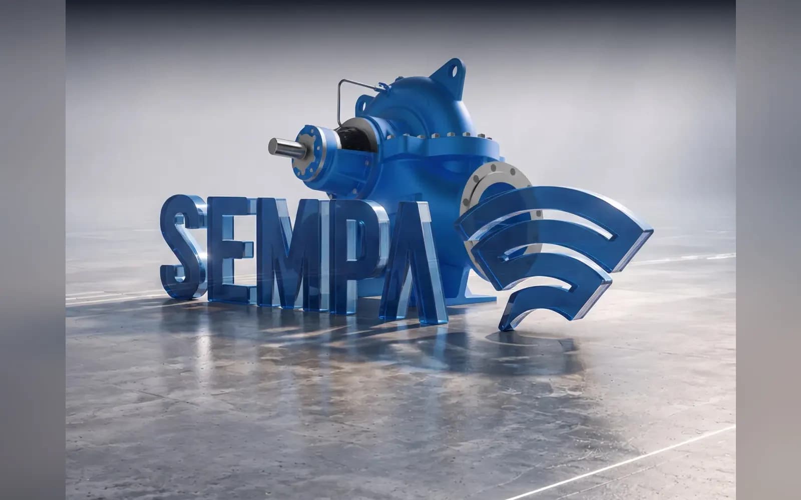 Sempa Pompa 3D logo sahnesi; kurumsal kimlik kılavuzu, web arayüzü işi